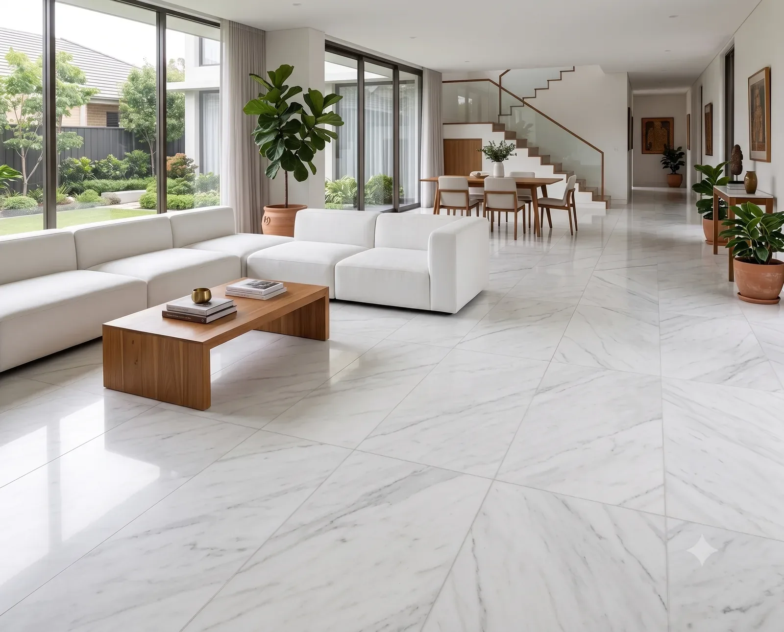Ambaji White Granite Living Room