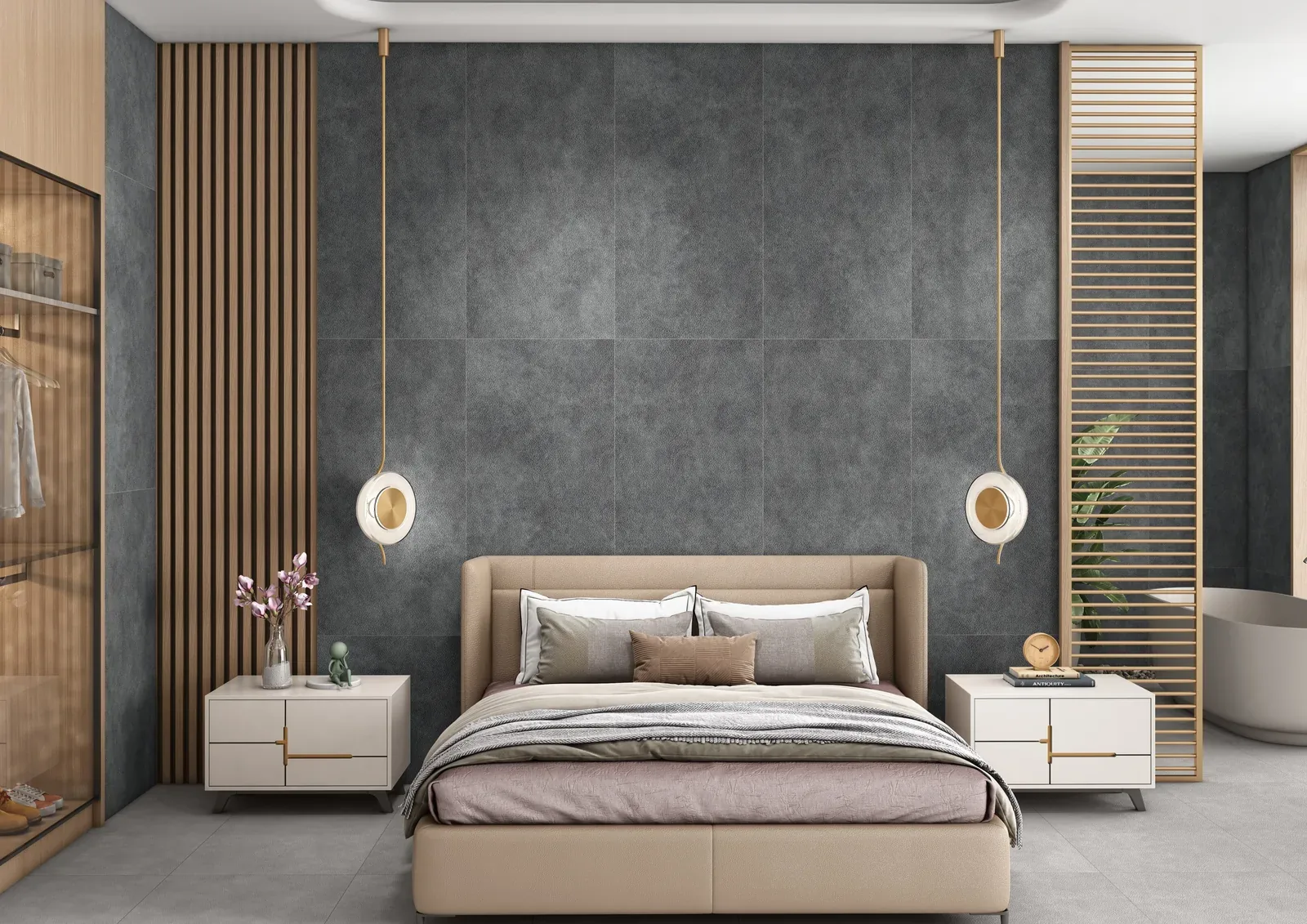 Leather Tile Bedroom